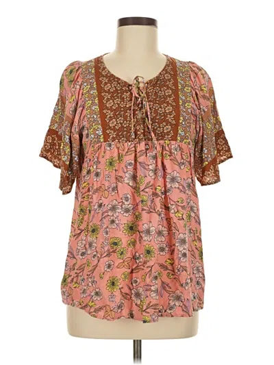 Pre-owned Gigio Short Sleeve Blouse In Pink