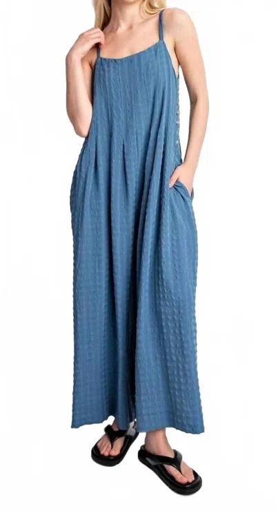 Gigio Sleeveless Wide Leg Jumpsuit In Blue