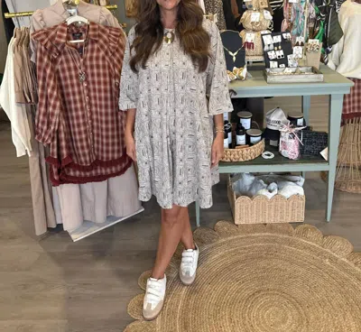 Gigio The Aubrey Dress In Grey In Multi