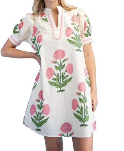 Gigio The Blossom Print Tunic Dress In Ivory In Multi