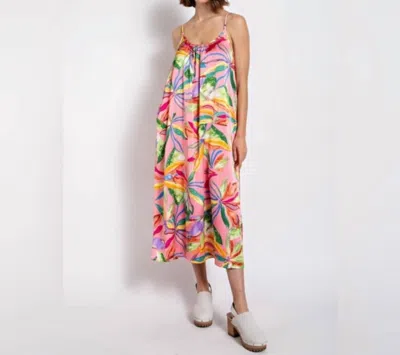 Gigio Tropical Treats Midi Dress In Multi