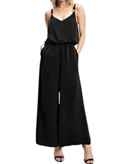 Gigio V-neck Wide Leg Jumpsuit In Black
