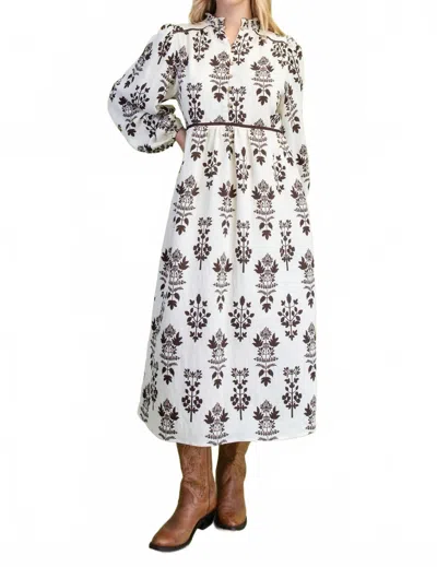 Gigio Willow Court Dress In Floral Print In White