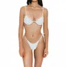 Gigizara Anomia Tie-side Bottom Adjustable Elegance With Gleaming Accents In White In White