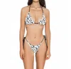 Gigizara Cowrie Reversible Triangle Bikini Top 2-in-1 With Gold Detail In Multi In Multi