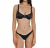 Gigizara Junonia Shimmer High-cut Bikini Bottom In Gemini Black In Black