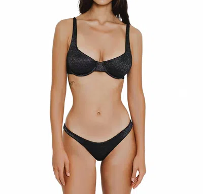 Gigizara Junonia Shimmer High-cut Bikini Bottom In Gemini Black