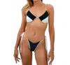 Gigizara Noir Wave Triangle Bikini Top Monochrome Wave Elegance In Black In Black