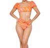 Gigizara Sun Sculpt Bikini Top Semi Crop & Sculpted Fit In Orange In Orange