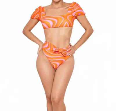 Gigizara Sun Sculpt High Waist Bikini Bottom Tie-side Sculpt & Flatter In Orange