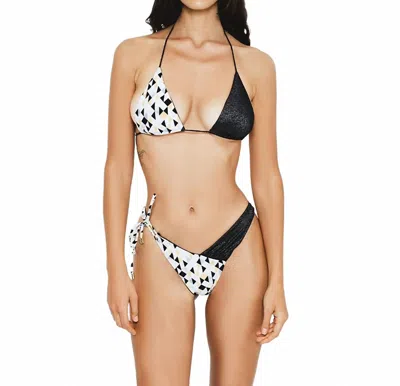 Gigizara Tusk Triangle Bikini Top Kaleidoscope Pattern & Gold Detail In Multi
