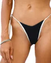 Gigizara Women's Noir Wave Tie Side Bikini Bottom Textured Curve Flattering In Black In Black