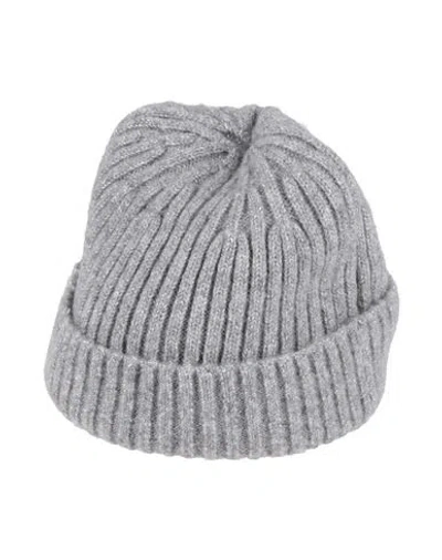 Gigue Woman Hat Grey Size Onesize Merino Wool, Metallic Fiber, Polyamide In Gray