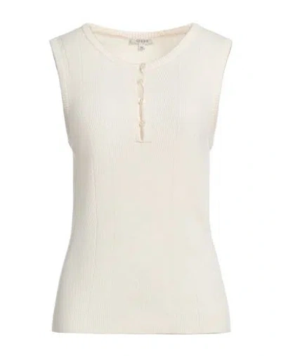 Gigue Woman Tank Top Ivory Size 12 Viscose, Polyester, Merino Wool, Nylon In White
