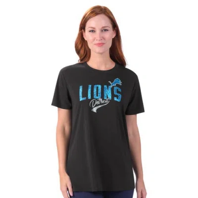 G-iii 4her By Carl Banks Black Detroit Lions Jacey Performance Tri-blend T-shirt