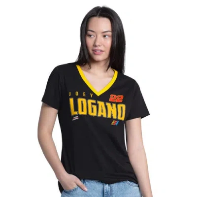 G-iii 4her By Carl Banks Black Joey Logano Best Team V-neck T-shirt