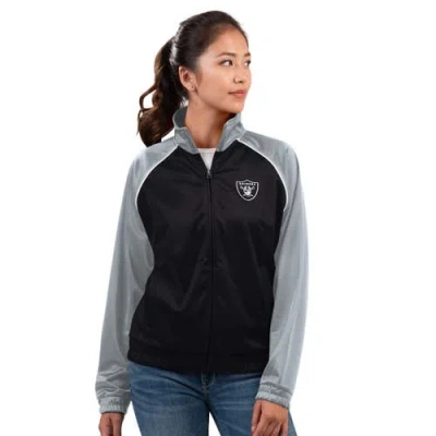 G-iii 4her By Carl Banks Black Las Vegas Raiders Replay Full-zip Track Jacket