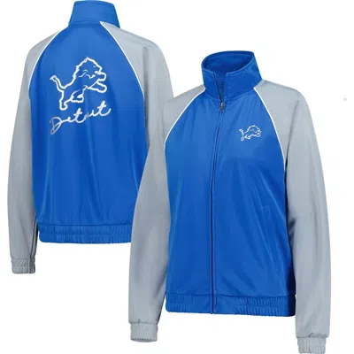 G-iii 4her By Carl Banks Blue Detroit Lions Replay Full-zip Track Jacket