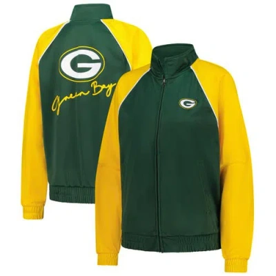 G-iii 4her By Carl Banks Green Green Bay Packers Replay Full-zip Track Jacket In Multi