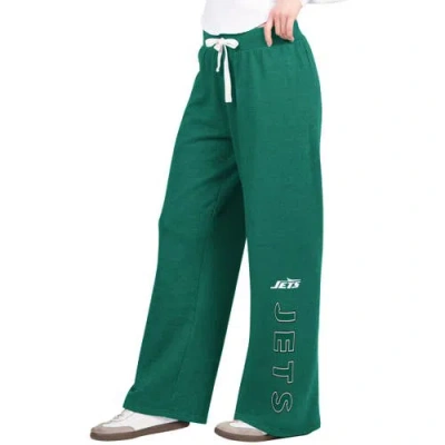 G-iii 4her By Carl Banks Green New York Jets Field Wide Leg Sweatpants