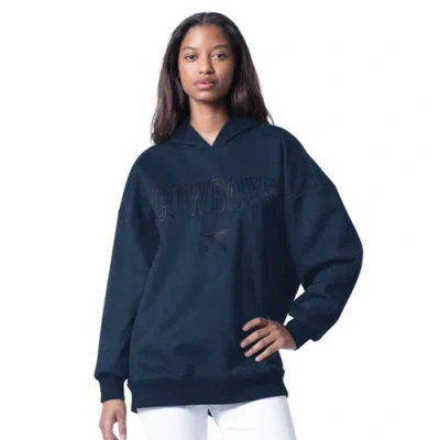 G-iii 4her By Carl Banks Navy Dallas Cowboys Best Hitter Oversized Tunic Pullover Hoodie In Blue