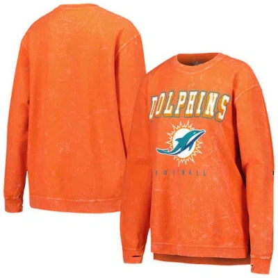 G-iii 4her By Carl Banks Orange Miami Dolphins Comfy Cord Pullover Sweatshirt