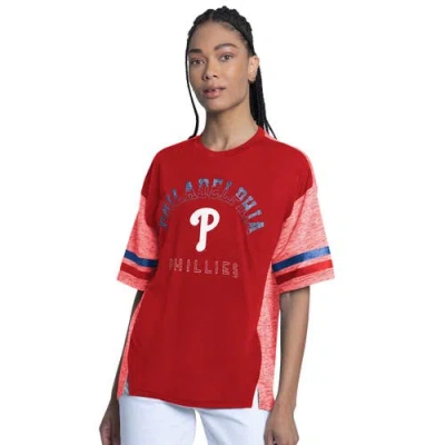 G-iii 4her By Carl Banks Red Philadelphia Phillies Off-season Oversized Top In Multi