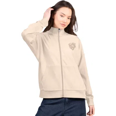 G-iii 4her By Carl Banks Tan Chicago Bears Rookie Full-zip Hoodie In Neutral