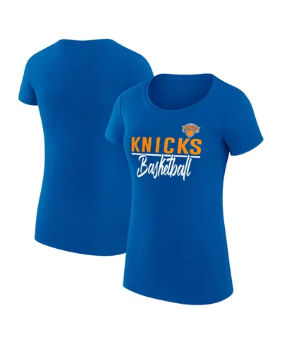 G-iii 4her By Carl Banks Women's Blue New York Knicks Super-slim Fit Lightweight Team Sport V-neck T-shirt In Multi
