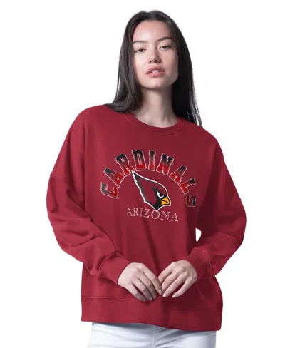 G-iii 4her By Carl Banks Women's Cardinal Arizona Cardinals Oversized Feud Sweatshirt In Red