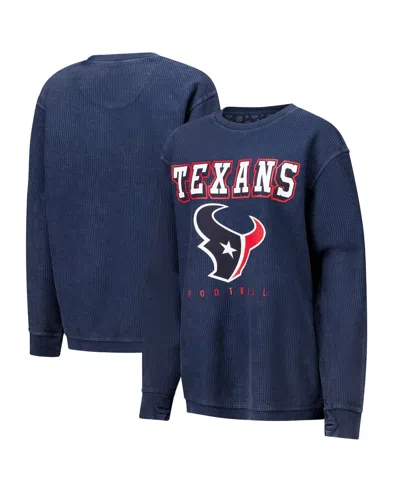 G-iii 4her By Carl Banks Women's Navy Houston Texans Comfy Cord Pullover Sweatshirt In Blue