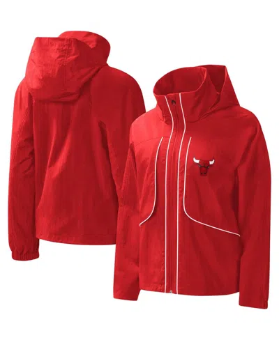 G-iii 4her By Carl Banks Women's Red Chicago Bulls Last Shot Full-zip Hoodie
