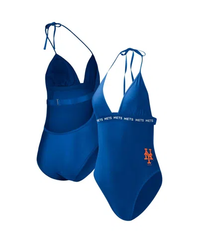 G-iii 4her By Carl Banks Women's Royal New York Mets Full Count One-piece Swimsuit In Blue