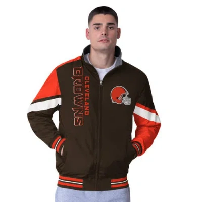 G-iii Extreme Brown Cleveland Browns Strong Arm Reversible Full-zip Jacket