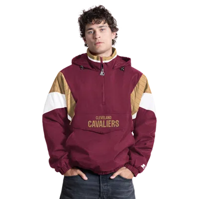 G-iii Mens Cleveland Cavaliers  Nba Throwback Qz Jacket In Burgundy