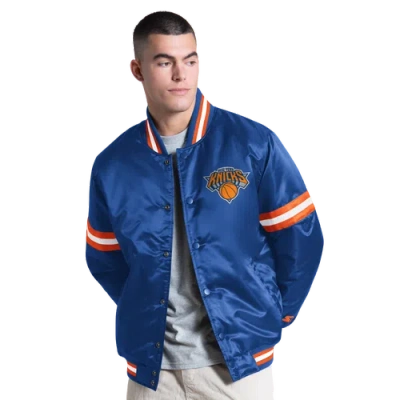 G-iii Mens New York Knicks  Nba Cts Varsity Jacket In Blue