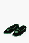 Gil Casas Velvet Furlane With Contrasting Edge And Four-leaf Clover Em In Black