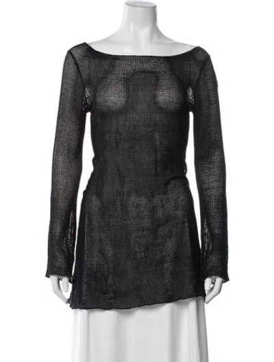 Pre-owned Gil Rodriguez Bateau Neckline Sweater W/ Tags In Black