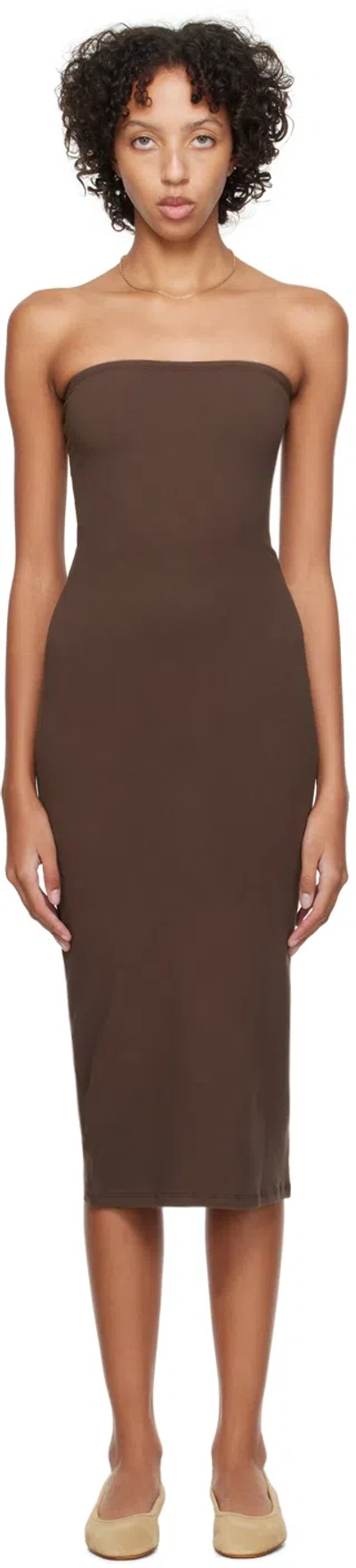Gil Rodriguez Brown 'the Tube' Midi Dress In Chocolate