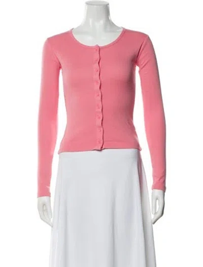 Pre-owned Gil Rodriguez Crew Neck Long Sleeve Button-up Top W/ Tags In Pink