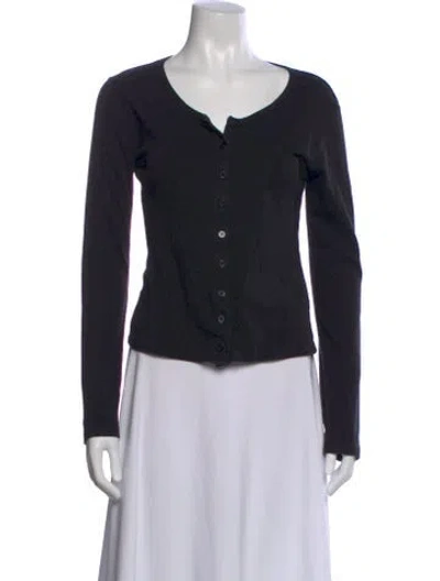 Pre-owned Gil Rodriguez Crew Neck Long Sleeve Top In Black