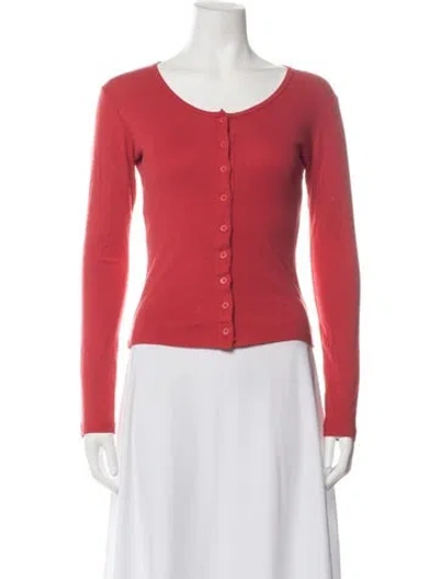 Pre-owned Gil Rodriguez Crew Neck Long Sleeve Top In Red