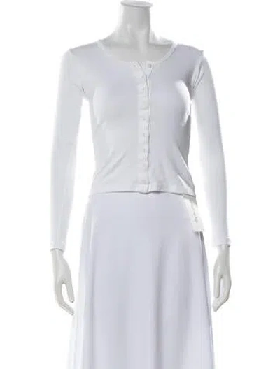 Pre-owned Gil Rodriguez Crew Neck Long Sleeve Top In White