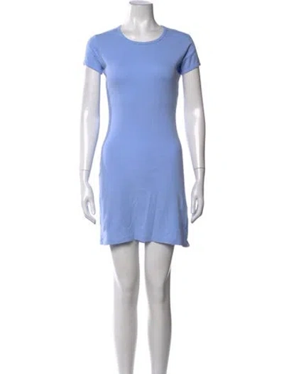 Pre-owned Gil Rodriguez Crew Neck Mini Dress In Blue