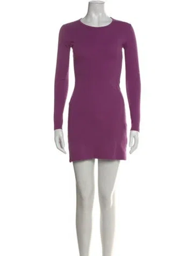 Pre-owned Gil Rodriguez Crew Neck Mini Dress In Purple