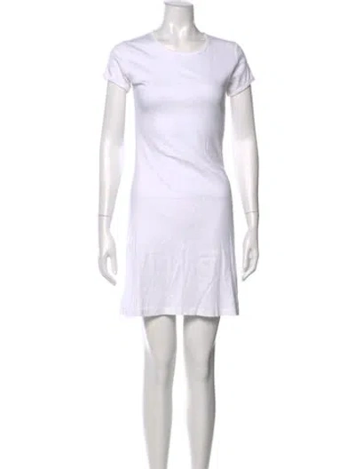Pre-owned Gil Rodriguez Crew Neck Mini Dress In White