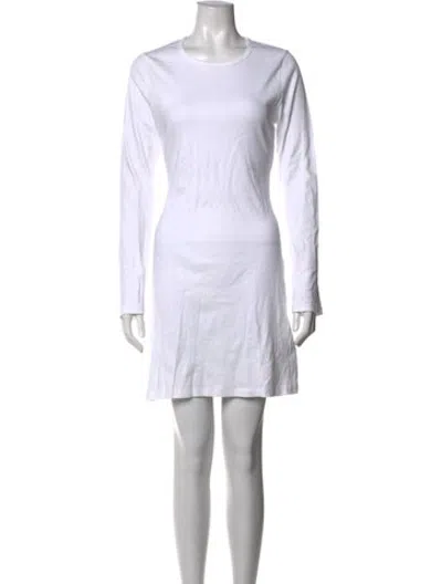 Pre-owned Gil Rodriguez Crew Neck Mini Dress In White
