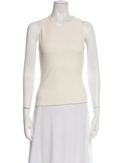 Pre-owned Gil Rodriguez Crew Neck Sleeveless Top In Neutrals