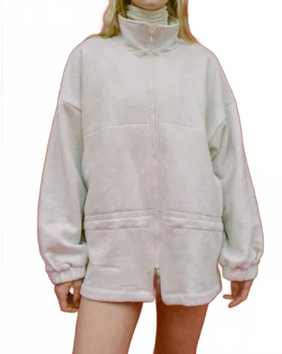Gil Rodriguez Fleece City Jacket In Ash Grey In White