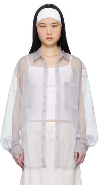 Gil Rodriguez Gray 'the Big Organza Button Up' Shirt In Oyster